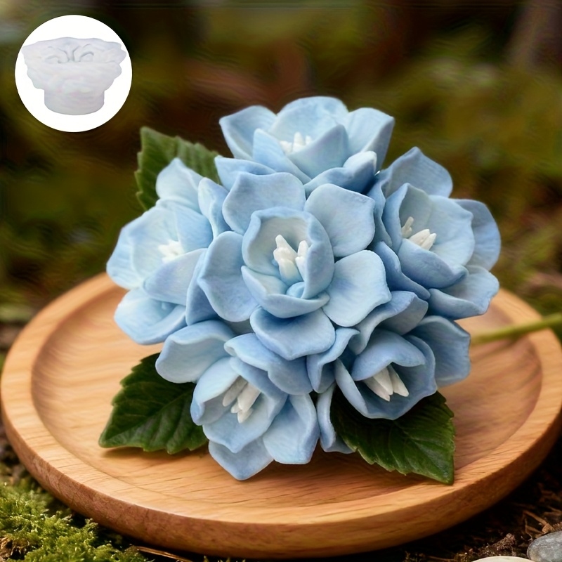 Soap Making Lye - 1개의 수국 양초 실리콘 몰드, 양초,