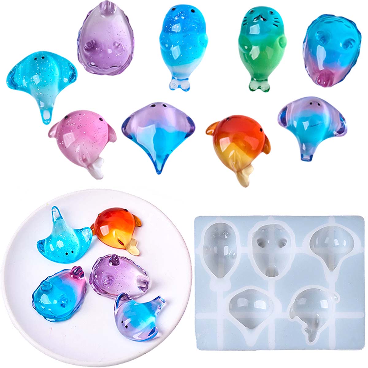 Soap Making Supplies - 3D 힐링 귀여운 만타 가오리 실리콘