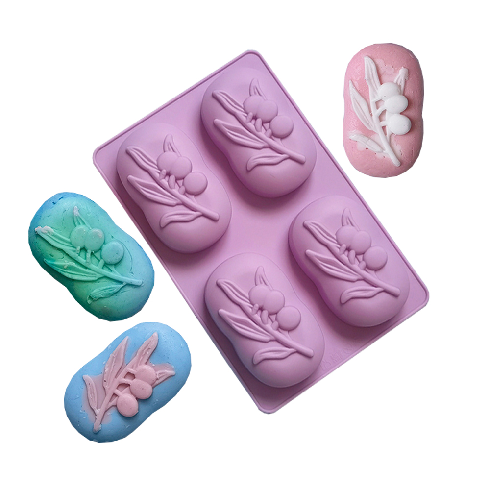 4 캐비티 타원형 올리브 나무 실리콘 비누 금형 DIY - Soap Making Lye 리뷰 및 가격