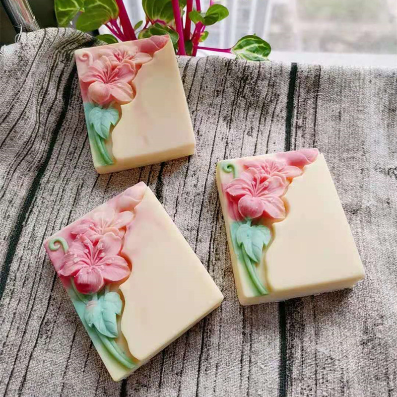 예쁜 꽃 비누 금형 직사각형 꽃 꽃 비누 차가운 과정을 - Soap Making Cold Process 리뷰 및 가격