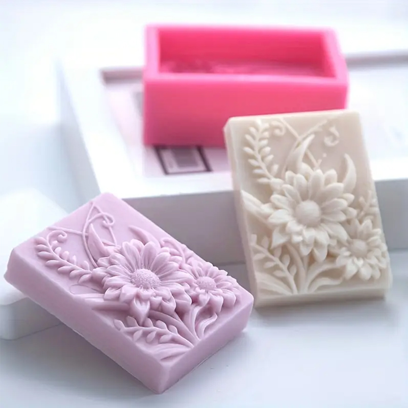 3D 꽃 사각형 비누 실리콘 금형 직사각형 수제 향기로 - Soap Making Lye 리뷰 및 가격