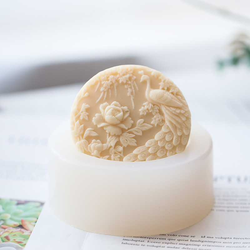 공작 꽃 패턴 실리콘 비누 금형 유연한 수제 라운드 비 - Soap Making Lye 리뷰 및 가격