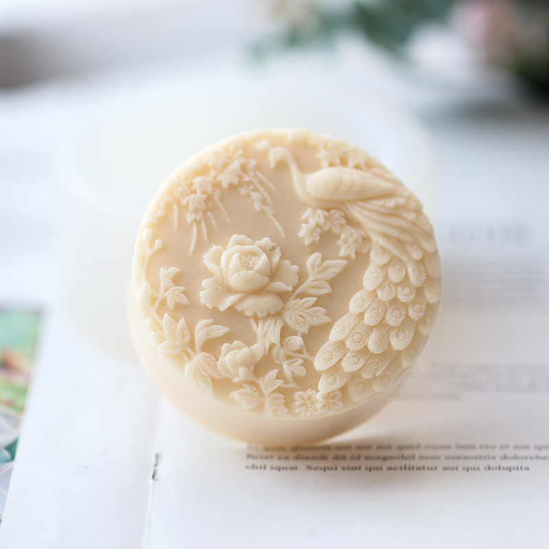 공작 꽃 패턴 실리콘 비누 금형 유연한 수제 라운드 비 - Soap Making Lye 리뷰 및 가격